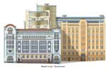 Офисный центр по улице Пушкинской в Киеве (фасад).