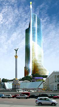ШАГ ВВЕРХ: Авторы нового проекта хотят построить не просто новую гостиницу, а современный культурно-деловой центр Украина, который бы знали во всем мире. Он обойдется в $ 450 млн 